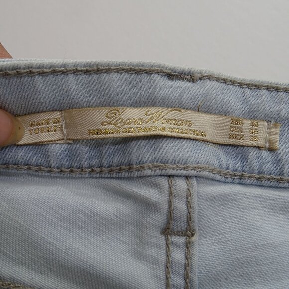 Zara Woman Premium Denim Slim Fit Light Wash Blue Jeans Size 8 Cuffed Raw Hem - Picture 7 of 14